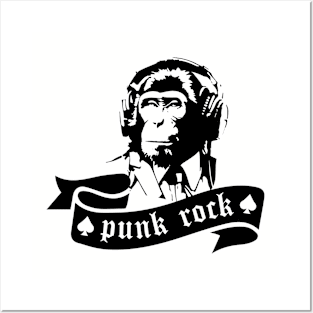 punk rock monkey Posters and Art